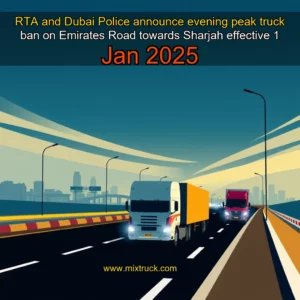 Read more about the article RTA and Dubai Police announce evening peak truck ban on Emirates Road towards Sharjah effective 1 Jan 2025