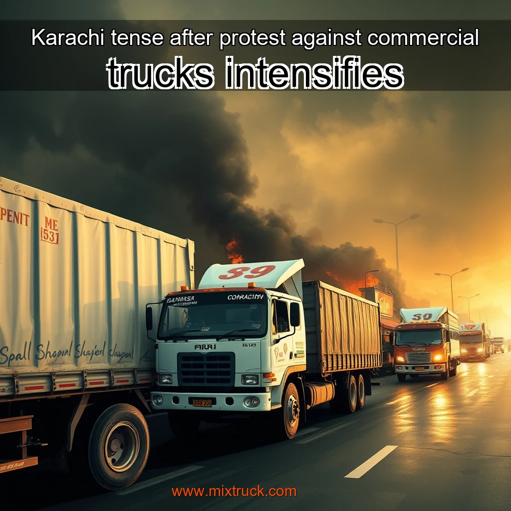 Read more about the article Karachi tense after protest against commercial trucks intensifies