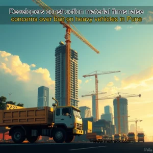 Read more about the article Developers  construction material firms raise concerns over ban on heavy vehicles in Pune